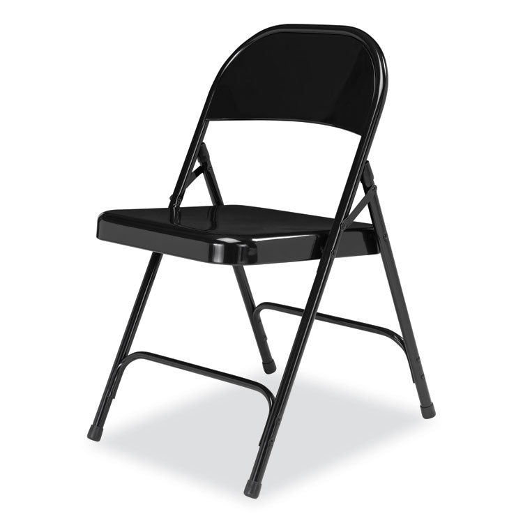 NPS® 50 Series All-Steel Folding Chair, Supports 500 lb, 16.75" Seat Height, Black Seat/Back/Base, 4/CT,Ships in 1-3 Business Days (NPS510)