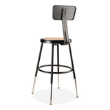 NPS® 6200 Series 19"-27" Height Adj Heavy-Duty Stool w/Backrest, Supports 500 lb, Masonite Seat/Black Base, Ships in 1-3 Bus Days (NPS6218HB10) Each