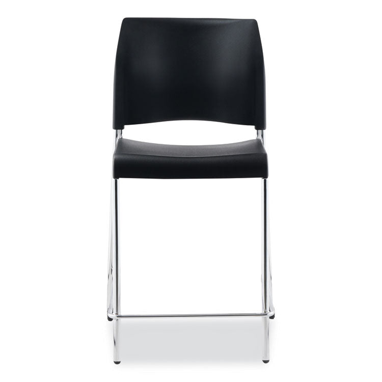 NPS® Cafetorium Counter Height Stool, Supports Up to 300 lb, 24" Seat Height, Black Seat/Back, Chrome Base, Ships in 1-3 Bus Days (NPS8810C1110) Each