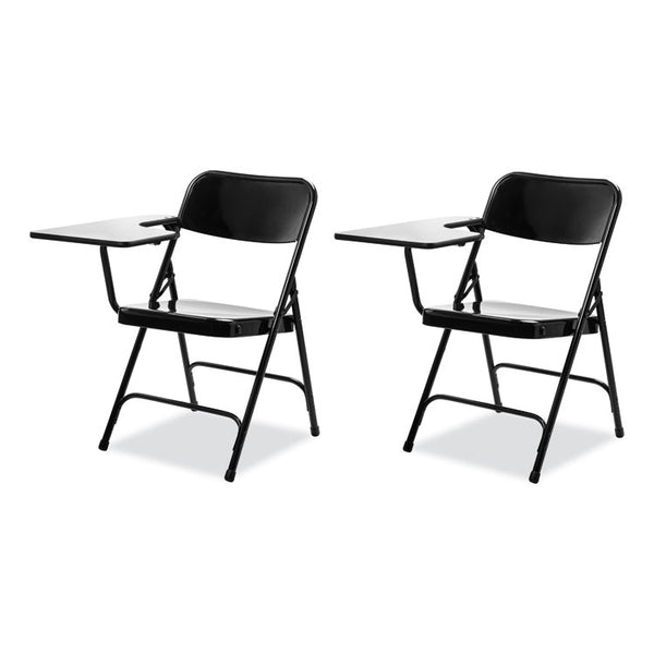 NPS® 5200 Series Right-Side Tablet-Arm Folding Chair, Supports Up to 480 lb, 17.25" Seat Height, Black, 2/CT,Ships in 1-3 Bus Days (NPS5210R)