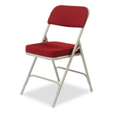 NPS® 3200 Series Premium Fabric Dual-Hinge Folding Chair, Supports 300lb, Burgundy Seat/Back, Gray Base,2/CT,Ships in 1-3 Bus Days (NPS3218) Case of 2