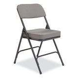 NPS® 3200 Series Fabric Dual-Hinge Folding Chair, Supports 300 lb, Charcoal Seat/Back, Black Base, 2/CT, Ships in 1-3 Bus Days (NPS3212) Case of 2