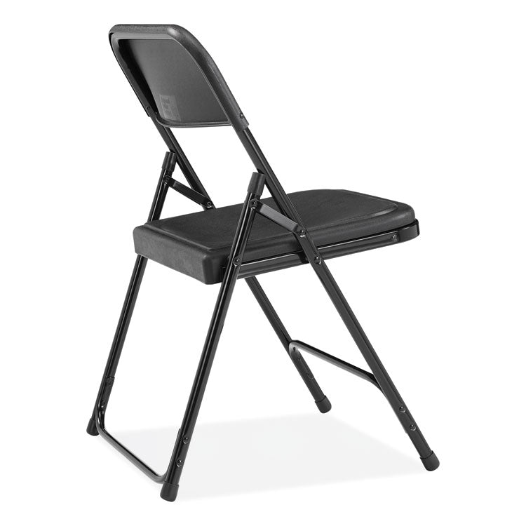 NPS® 800 Series Plastic Folding Chair, Supports 500lb, 18" Seat Height, Black Seat/Back, Black Base, 4/CT, Ships in 1-3 Bus Days (NPS810) Case of 4