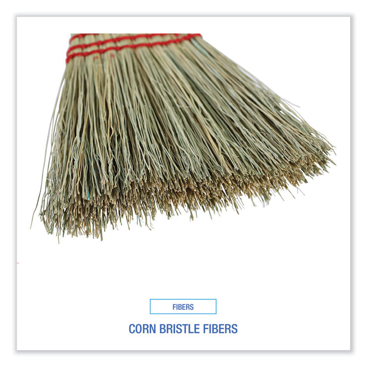 Boardwalk® Corn Whisk Broom, Corn Fiber Bristles, 9" Bristle Length, Yellow, 12/Carton (BWK951WC)