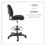 Alera® Alera Interval Series Swivel Task Stool, Supports Up to 275 lb, 23.93" to 34.53" Seat Height, Black Fabric (ALEIN4611)