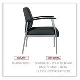 Alera® Alera metaLounge Series Mid-Back Guest Chair, 24.6" x 26.96" x 33.46", Black Seat, Black Back, Silver Base (ALEML2319)