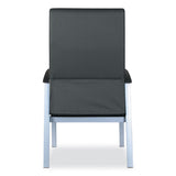 Alera® Alera metaLounge Series High-Back Guest Chair, 24.6" x 26.96" x 42.91", Black Seat, Black Back, Silver Base (ALEML2419) Each