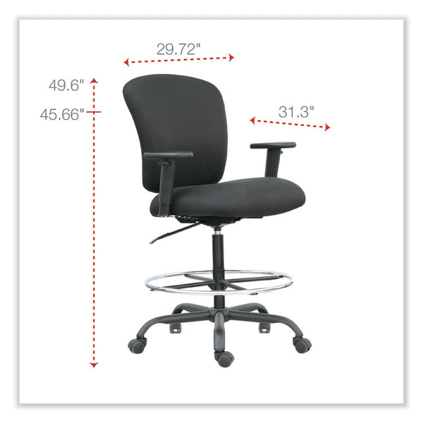 Alera® Alera Mota Series Big and Tall Stool, Supports Up to 450 lb, 28.74" to 32.67" Seat Height, Black (ALEMT4610)