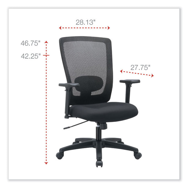 Alera® Alera Envy Series Mesh High-Back Swivel/Tilt Chair, Supports Up to 250 lb, 16.88" to 21.5" Seat Height, Black (ALENV41B14)