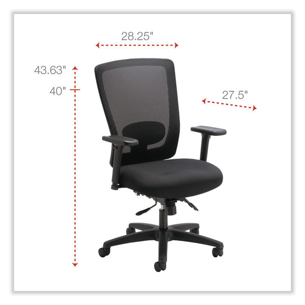 Alera® Alera Envy Series Mesh Mid-Back Multifunction Chair, Supports Up to 250 lb, 17" to 21.5" Seat Height, Black (ALENV42M14)
