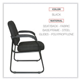 Alera® Alera Genaro Series Fabric Half-Back Sled Base Guest Chair, 25" x 24.80" x 33.66", Black Seat, Black Back, Black Base (ALERL43C11)