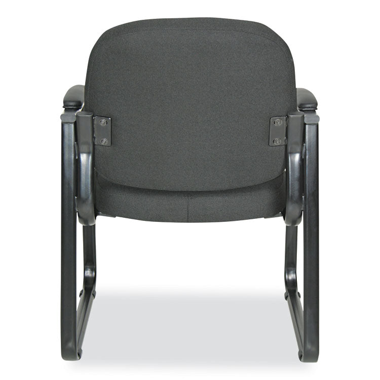 Alera® Alera Genaro Series Fabric Half-Back Sled Base Guest Chair, 25" x 24.80" x 33.66", Black Seat, Black Back, Black Base (ALERL43C11)