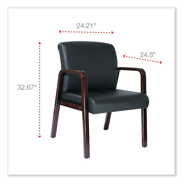Alera® Alera Reception Lounge WL Series Guest Chair, 24.21" x 24.8" x 32.67", Black Seat, Black Back, Mahogany Base (ALERL4319M)