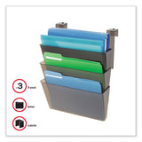 deflecto® DocuPocket Three-Pocket File Partition Set, 3 Sections, Letter Size, 13" x 7" x 20", Smoke, 3/Set (DEF73502RT) Set of 3
