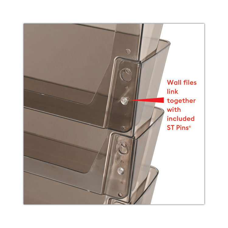 deflecto® DocuPocket Three-Pocket File Partition Set, 3 Sections, Letter Size, 13" x 7" x 20", Smoke, 3/Set (DEF73502RT) Set of 3