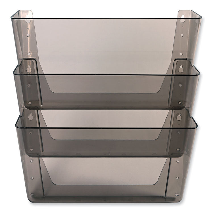 deflecto® DocuPocket Three-Pocket File Partition Set, 3 Sections, Letter Size, 13" x 7" x 20", Smoke, 3/Set (DEF73502RT) Set of 3