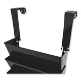 deflecto® Two Break-Resistant Plastic Partition Brackets, For 2.63 to 4.13 Wide Partition Walls, Black, 2/Pack (DEF391404) Set of 2