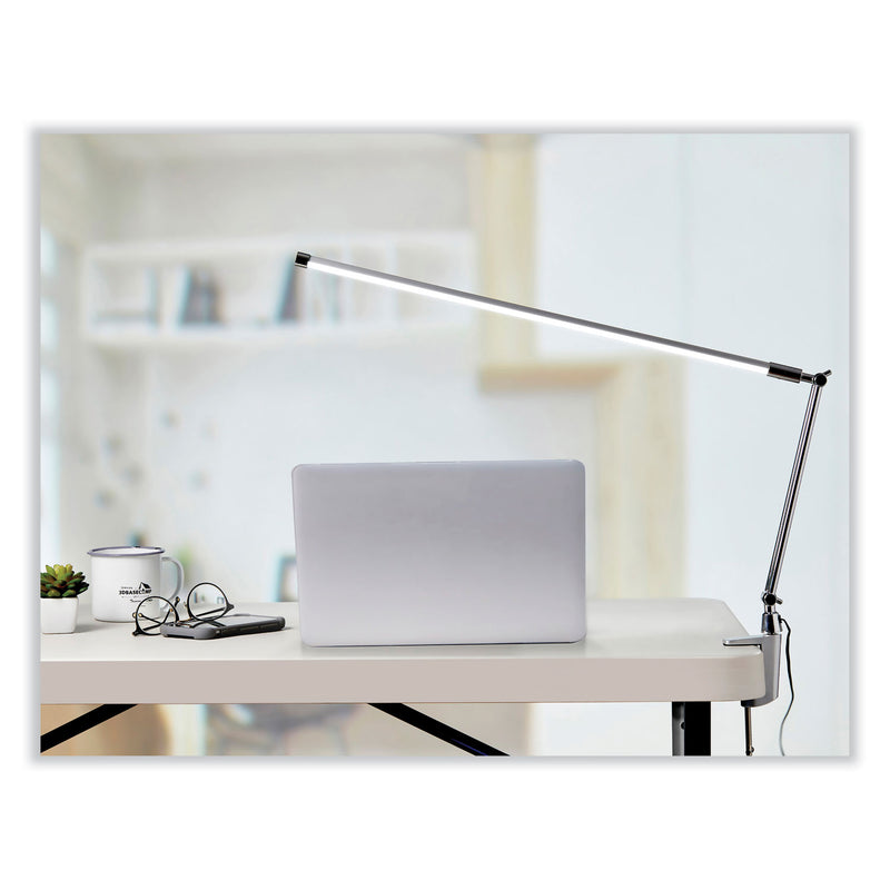 Modern LED Clamp Desk Lamp, 15.7" High, Silver (BOSVLED530) Each