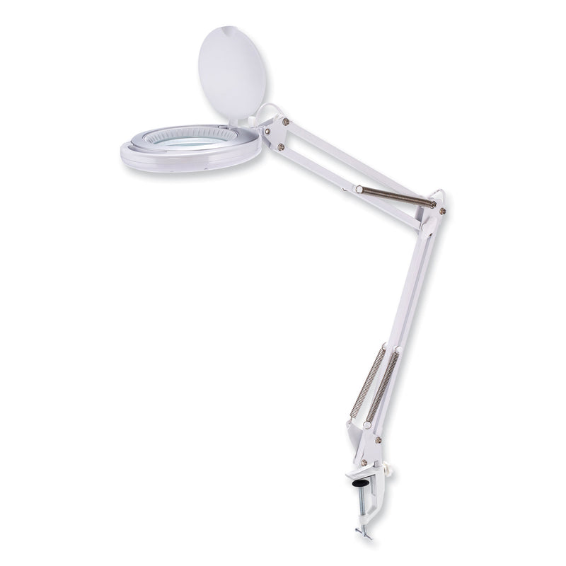 PureOptics LED Magnifying Dimmable Desk Lamp with Clamp Mount, 17" High, White (BOSVLED600) Each