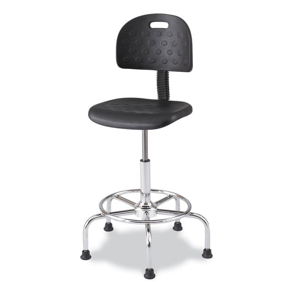 Safco® Workfit Economy Industrial Chair, Up to 400 lb, 22" to 30" High Black Seat/Back, Silver Base, Ships in 1-3 Business Days (SAF6950BL)