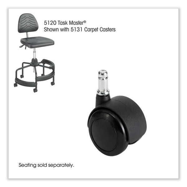 Safco® Task Master Carpet Casters, 2" Wheel, Black, 5/Set, Ships in 1-3 Business Days (SAF5131) Each