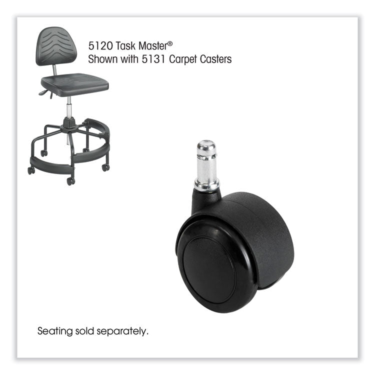 Safco® Task Master Carpet Casters, 2" Wheel, Black, 5/Set, Ships in 1-3 Business Days (SAF5131) Each