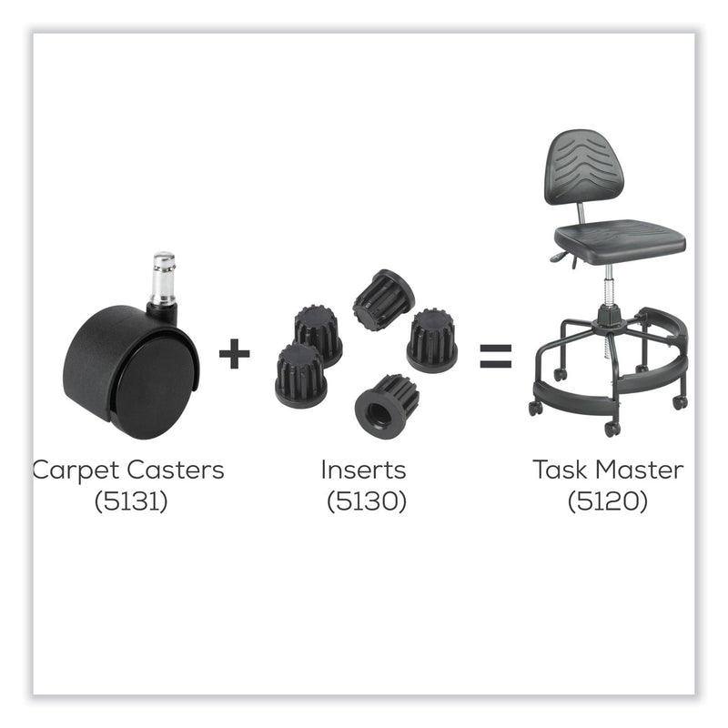 Safco® Task Master Tubular Base Inserts, Black, 5/Set (SAF5130) Each