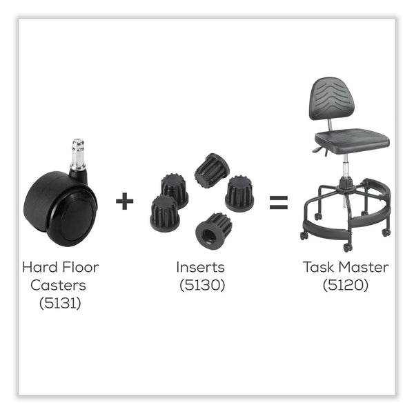 Safco® Task Master Tubular Base Inserts, Black, 5/Set (SAF5130) Each