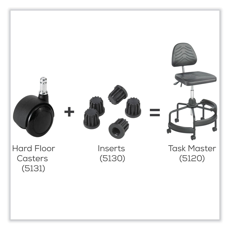 Safco® Task Master Tubular Base Inserts, Black, 5/Set (SAF5130) Each