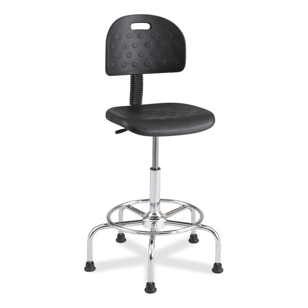 Safco® Workfit Economy Industrial Chair, Up to 400 lb, 22" to 30" High Black Seat/Back, Silver Base, Ships in 1-3 Business Days (SAF6950BL)