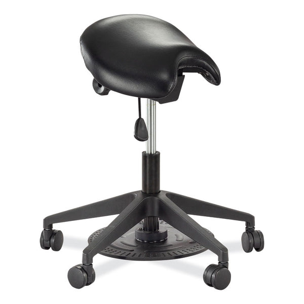 Safco® Saddle Seat Lab Stool, Backless, Supports Up to 250 lb, 21.25"-26.25" High Black Seat, Black Base, Ships in 1-3 Business Days (SAF3438BL) Each