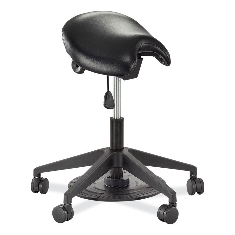 Safco® Saddle Seat Lab Stool, Backless, Supports Up to 250 lb, 21.25"-26.25" High Black Seat, Black Base, Ships in 1-3 Business Days (SAF3438BL) Each