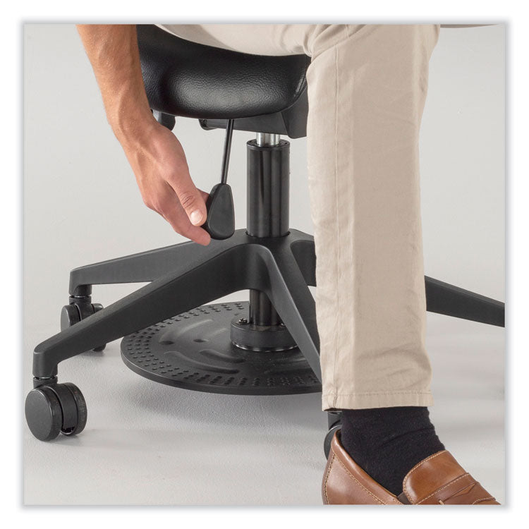 Safco® Saddle Seat Lab Stool, Backless, Supports Up to 250 lb, 21.25"-26.25" High Black Seat, Black Base, Ships in 1-3 Business Days (SAF3438BL) Each