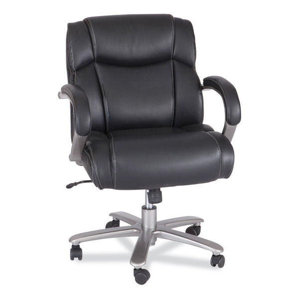 Safco® Lineage Big&Tall Mid Back Task Chair 24.5" Back, Max 350lb, 19.5" to 23.25" High Black Seat,Chrome,Ships in 1-3 Business Days (SAF3504BL) Each