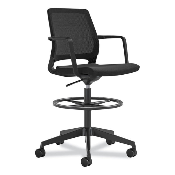 Safco® Medina Extended-Height Chair, Supports Up to 275 lb, 23" to 33" High  Black Seat,  Black Back/Base,Ships in 1-3 Business Days (SAF6827BL) Each