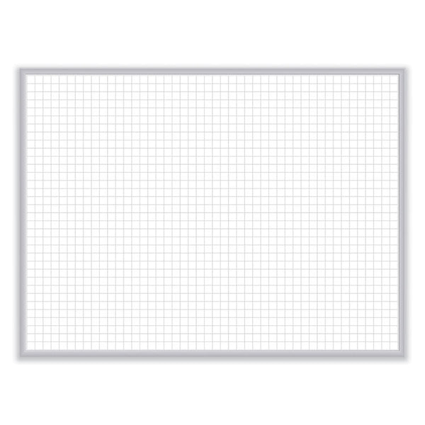 Ghent 1 x 1 Grid Magnetic Whiteboard, 48.5 x 36.5, White/Gray Surface, Satin Aluminum Frame, Ships in 7-10 Business Days (GHEGRPM321G34)