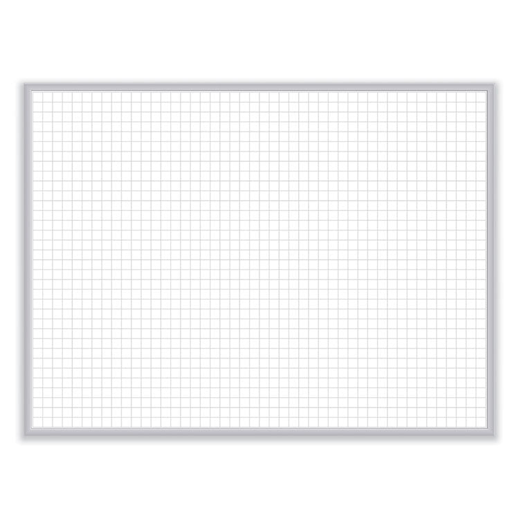 Ghent 1 x 1 Grid Magnetic Whiteboard, 48.5 x 36.5, White/Gray Surface, Satin Aluminum Frame, Ships in 7-10 Business Days (GHEGRPM321G34) Each