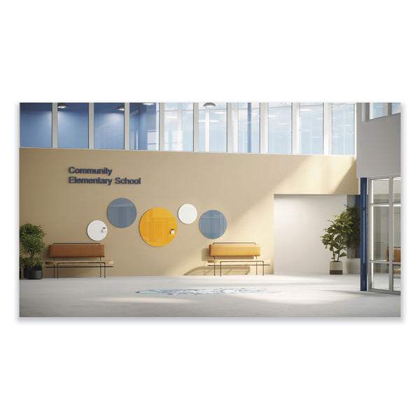 Ghent Coda Low Profile Circular Magnetic Glassboard, 36 Diameter, White Surface, Ships in 7-10 Business Days (GHECDAGM36WH)