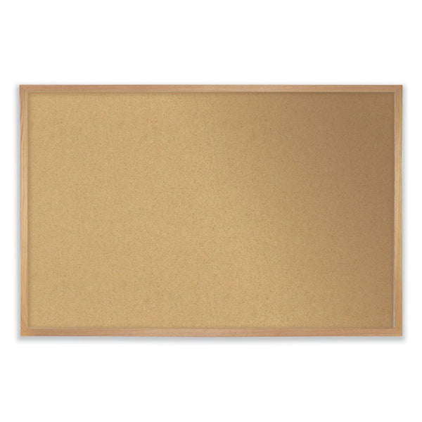 Ghent Aluminum-Frame Natural Corkboard, 36 x 24, Tan Surface, Satin Aluminum Frame, Ships in 7-10 Business Days (GHE13231)