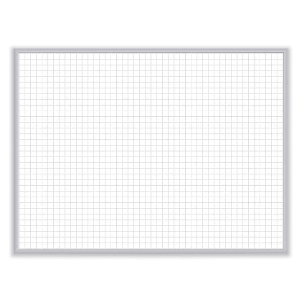 Ghent 1 x 1 Grid Magnetic Whiteboard, 36 x 24, White/Gray Surface, Satin Aluminum Frame, Ships in 7-10 Business Days (GHEGRPM321G23)