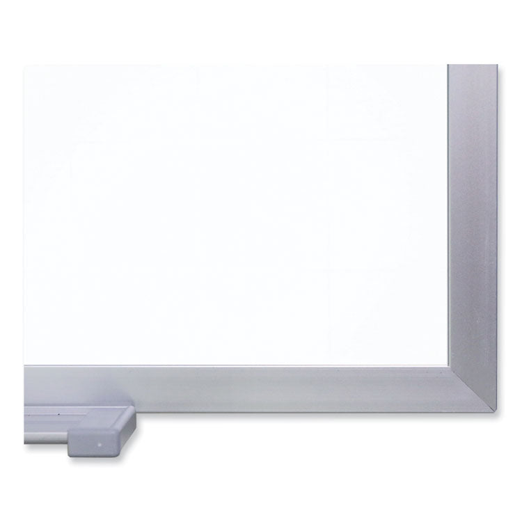 Ghent Magnetic Porcelain Whiteboard with Satin Aluminum Frame, 144.5 x 48.5, White Surface, Ships in 7-10 Business Days (GHEM14124)