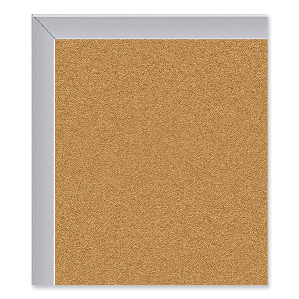 Ghent Aluminum-Frame Natural Corkboard, 72.5 x 48.5, Tan Surface, Satin Aluminum Frame, Ships in 7-10 Business Days (GHEAK46)