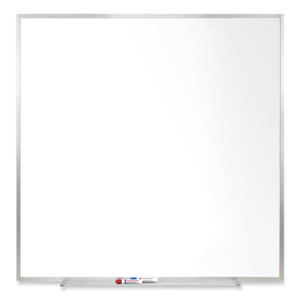 Ghent Magnetic Porcelain Whiteboard with Satin Aluminum Frame, 48.5 x 48.5, White Surface, Ships in 7-10 Business Days (GHEM1444)