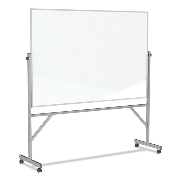Ghent Reversible Magnetic Porcelain Whiteboard w/Satin Aluminum Frame, 101.25 x 78.25, White Surface, Ships in 7-10 Business Days (GHEARM1M148)