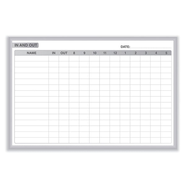Ghent In/Out Magnetic Whiteboard, 96.5 x 48.5, White/Gray Surface, Satin Aluminum Frame, Ships in 7-10 Business Days (GHEGRPM301E48)