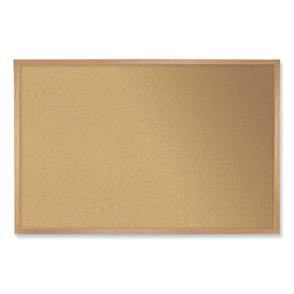 Ghent Natural Cork Bulletin Board with Frame, 24 x 18, Tan Surface, Natural Oak Frame, Ships in 7-10 Business Days (GHE14181)