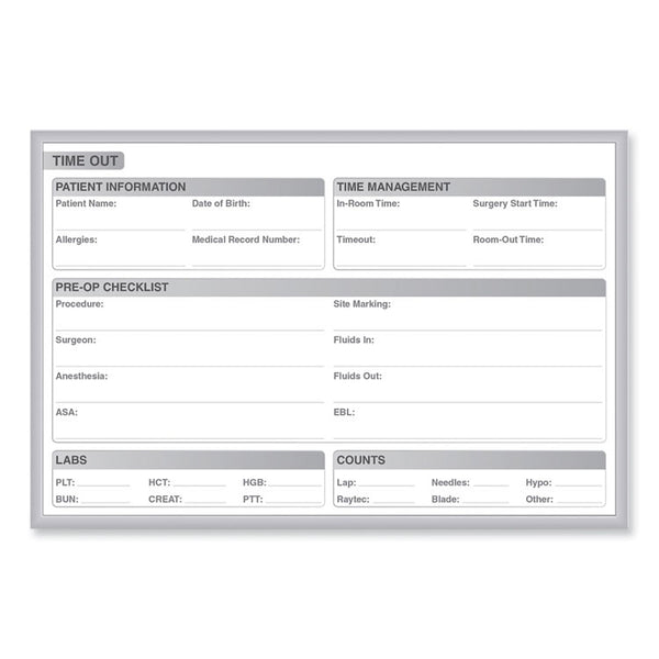 Ghent Time Out Magnetic Whiteboard, 24.5 x 18.5, White/Gray Surface, Satin Aluminum Frame, Ships in 7-10 Business Days (GHEGRPM312T18)