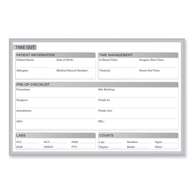 Ghent Time Out Magnetic Whiteboard, 24.5 x 18.5, White/Gray Surface, Satin Aluminum Frame, Ships in 7-10 Business Days (GHEGRPM312T18) Each