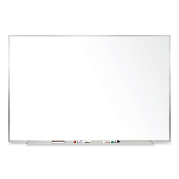 Ghent Magnetic Porcelain Whiteboard with Satin Aluminum Frame, 72.5 x 48.5, White Surface, Ships in 7-10 Business Days (GHEM1464)