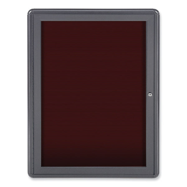 Ghent Enclosed Letterboard, 24.13 x 33.75, Gray Powder-Coated Aluminum Frame, Ships in 7-10 Business Days (GHEOVG1BBG)